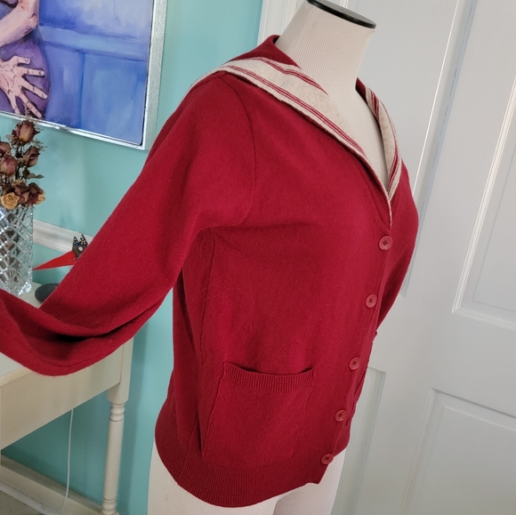 "Ballerina" Wool Sailor Cardigan - Picture 8 of 12